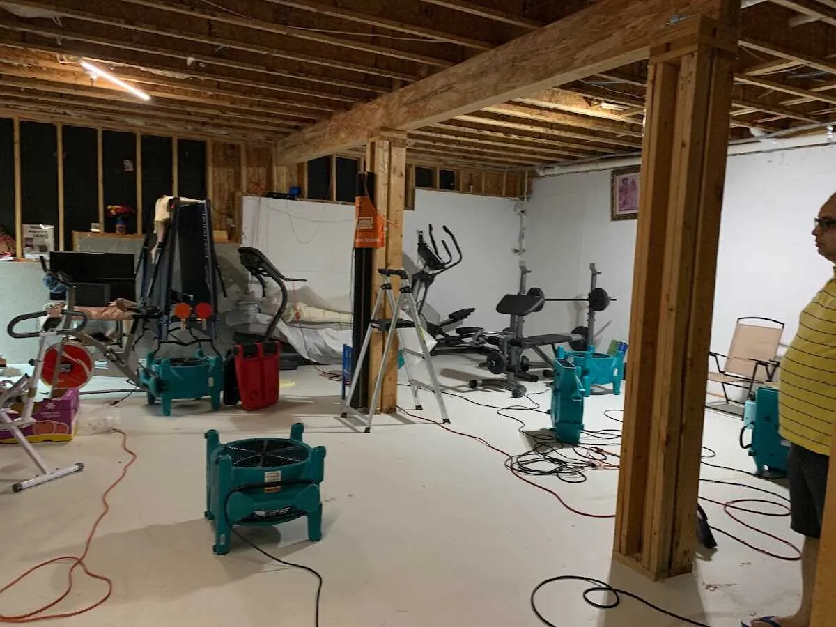 Basement drying equipment setup for Odor Removal & Deodorization in Faribault
